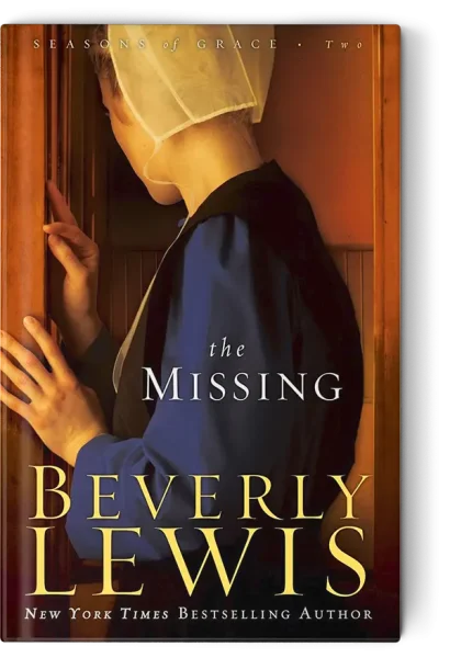 Amish woman peering through a door
