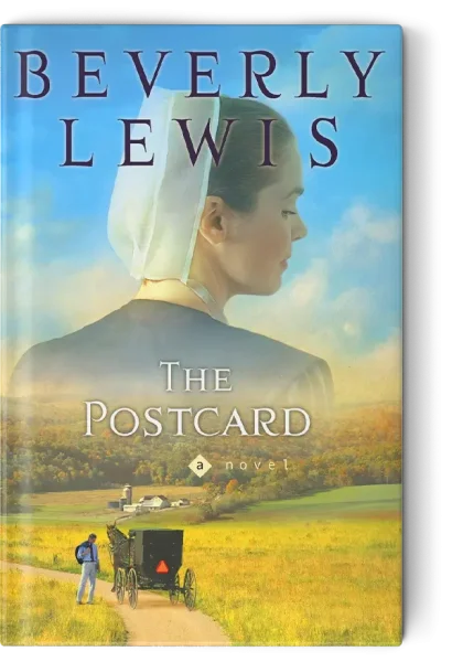 Amish woman looking down over a wagon