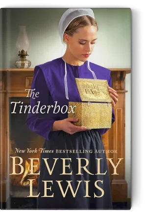 Amish woman looking into an open tinderbox